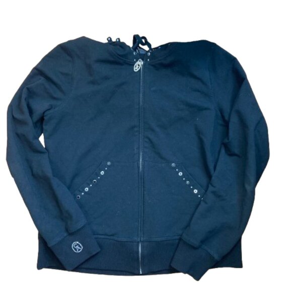 Christine Alexander Black Hoodie with Swarovski Crystals Full Zip, sz. Medium - Picture 8 of 14